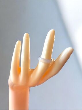 Minimalist Translucent  Clear Quartz Band Ring